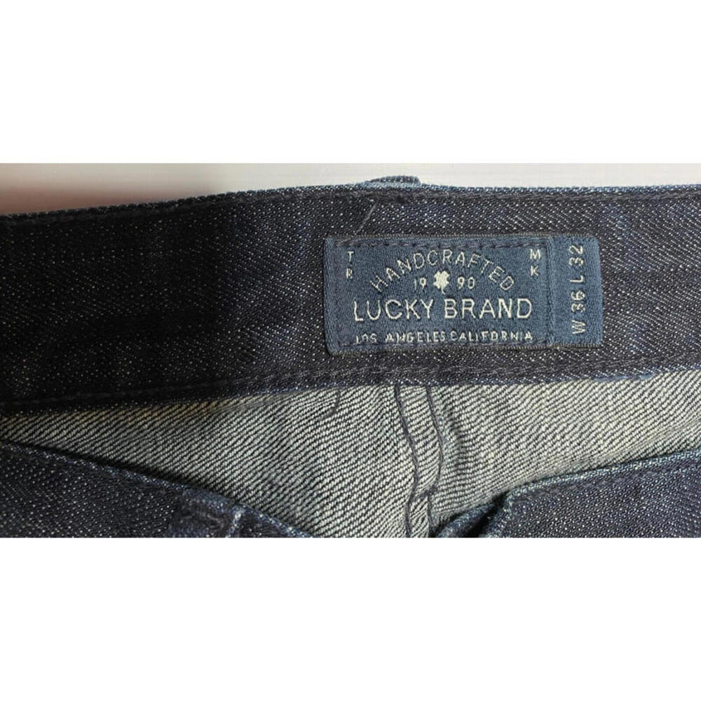 Lucky Brand Mens 361 Vintage Straight Fit Blue Jeans Dark Stretch Size 36x32 EUC - Picture 4 of 4